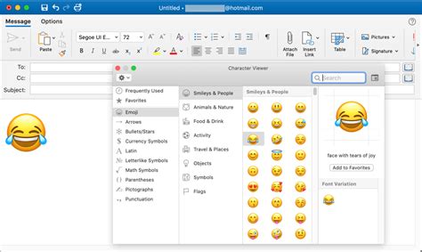 laugh emoji in outlook